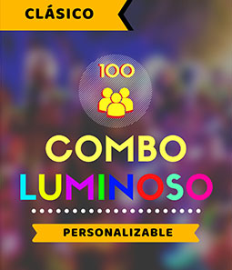COMBO COTILLON LUMINOSO CLASICO 100 PERSONAS 210 PRODUCTOS